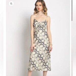 NWT! KNOW ONE CARES Snakeskin Animal Print Satin Midi Slip Dress